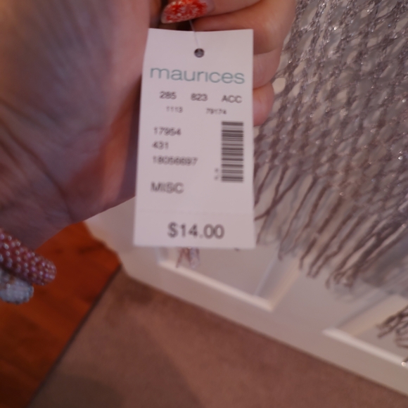 Maurices Silver Glitter Scarf - Picture 4 of 4